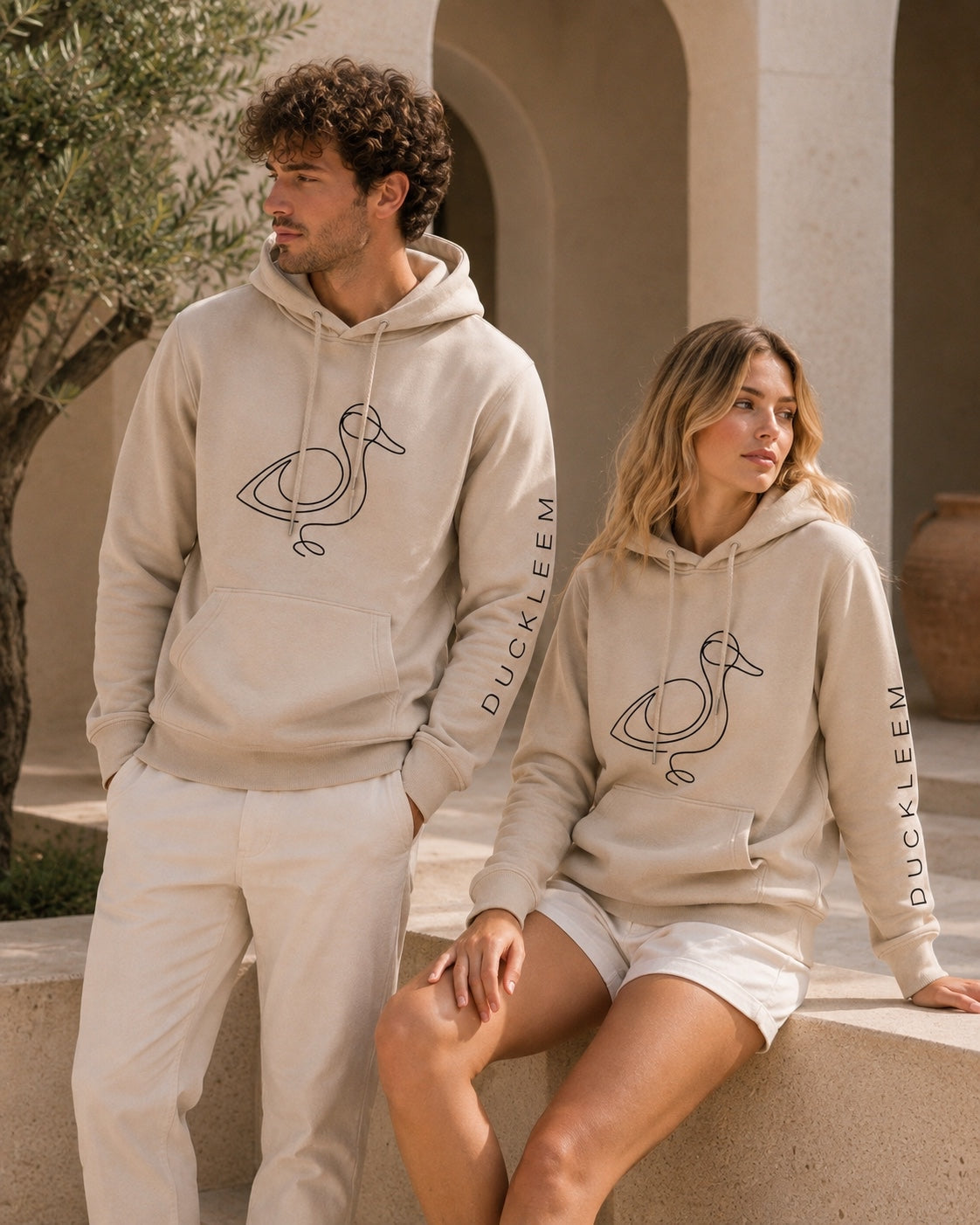 Hoodie comfy beige